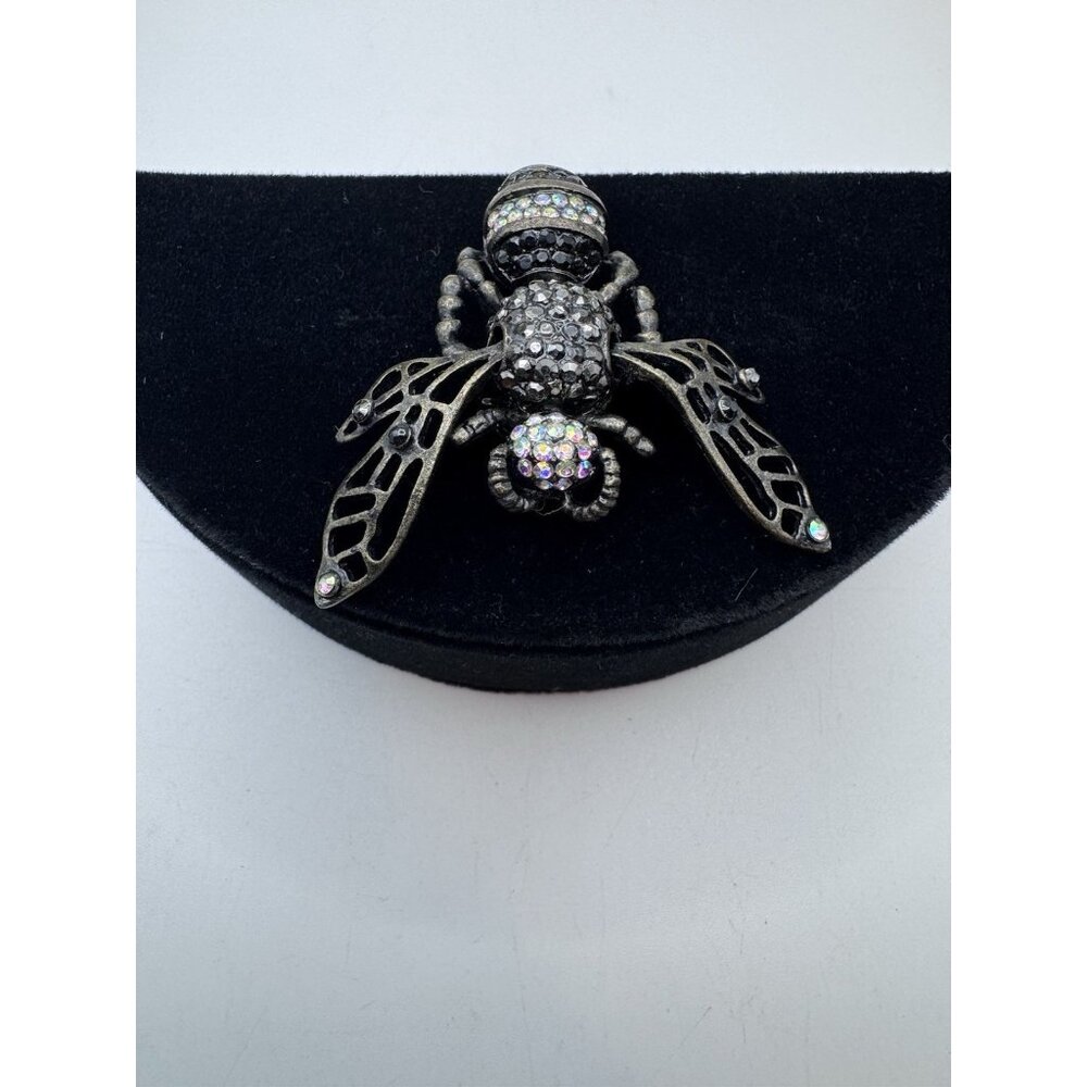 Fashion Black Crystal & AB Rhinestone Wings Dragonfly Brooch Exquisite Birds Pin